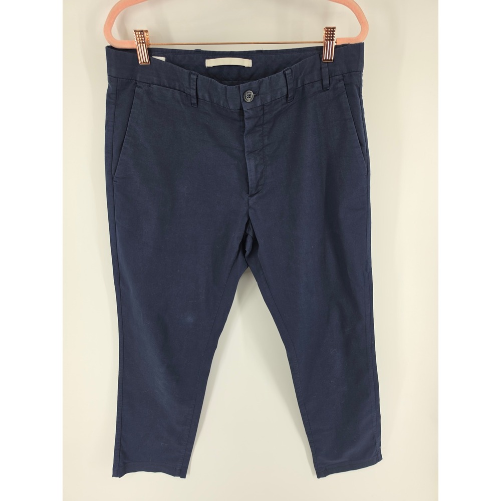 Norse Projects Aros Slim Light Stretch Chinos Navy Blue W32 N25-0263 Mens Pants